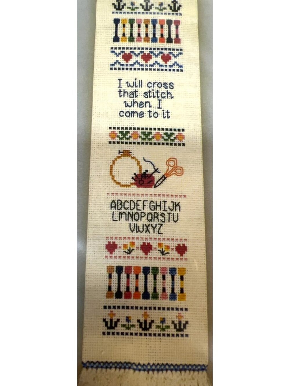 Banner Cross-Stitch Pattern "I Will Cross That Stitch When I Come To It"